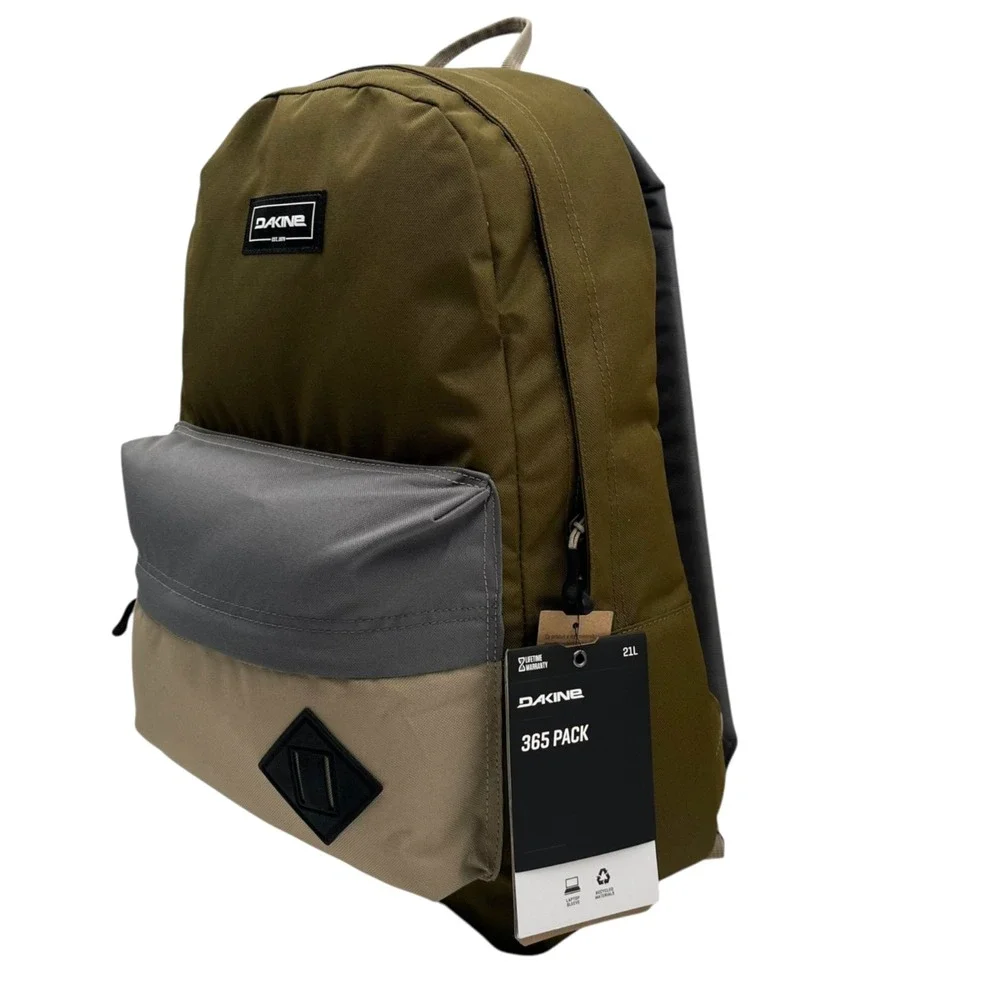 Dakine 365 Mosswood Unisex Backpack Olive Green Gray 21L 18X12X8 Fits 15